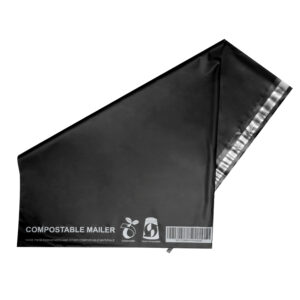 200pcs Black Compostable Satchels 450x600mm 65Mic