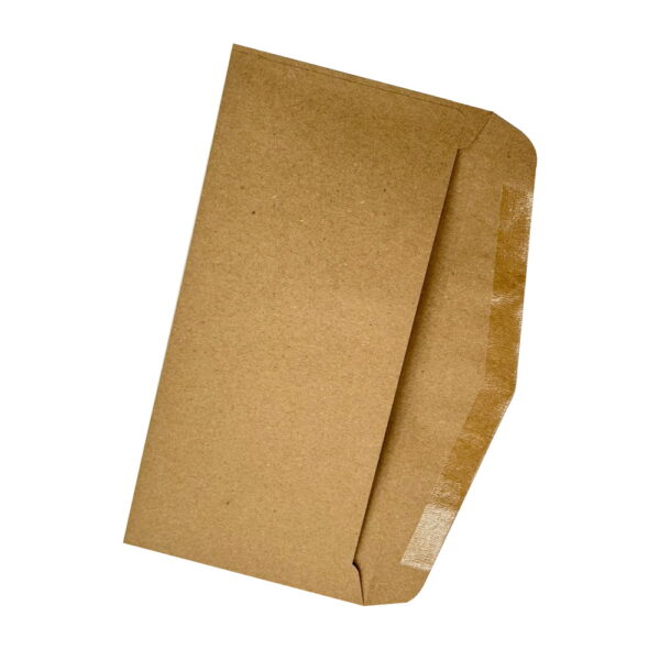 800pcs DL Brown Kraft Recycled Lick & Stick Envelopes 110x220mm 90GSM