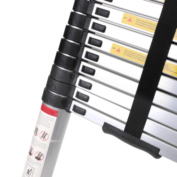 3.8m Telescopic ALUMINIUM Extension Ladder Capacity 150KG