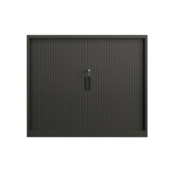 Steel Tambour Storage Box Black Cupboard 1016x1200x473mm