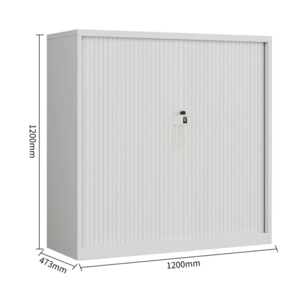 Steel Tambour Storage Box White Cupboard 1200x1200x473mm