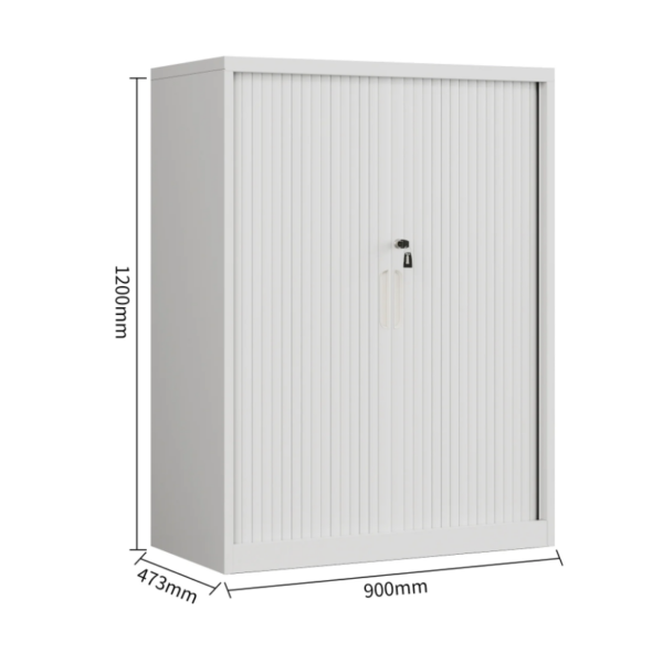 Steel Tambour Storage Box White Cupboard 1200x900x473mm