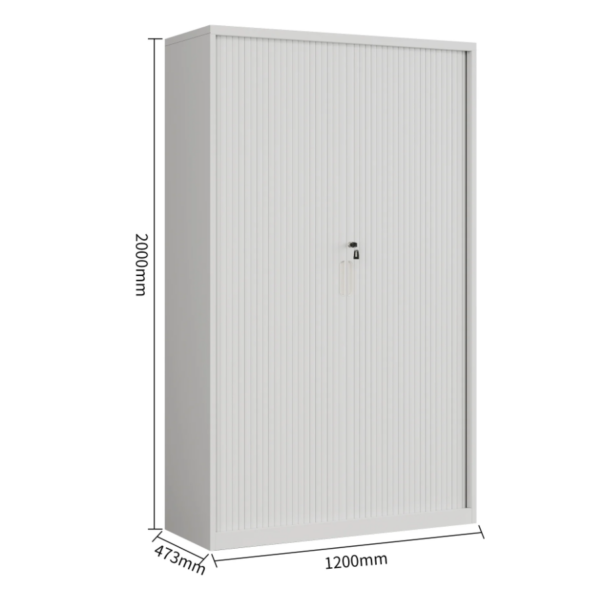 Steel Tambour Storage Box White Cupboard 2000x1200x473mm