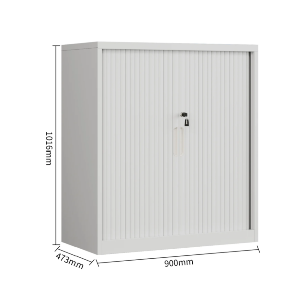 Steel Tambour Storage Box White Cupboard 1016x900x473mm