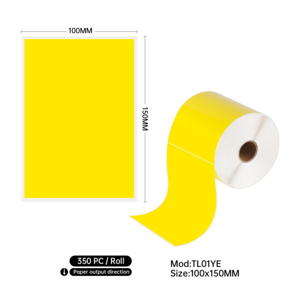 12Rolls Yellow Direct Thermal Address Label 100mm x 150mm 4200Labels